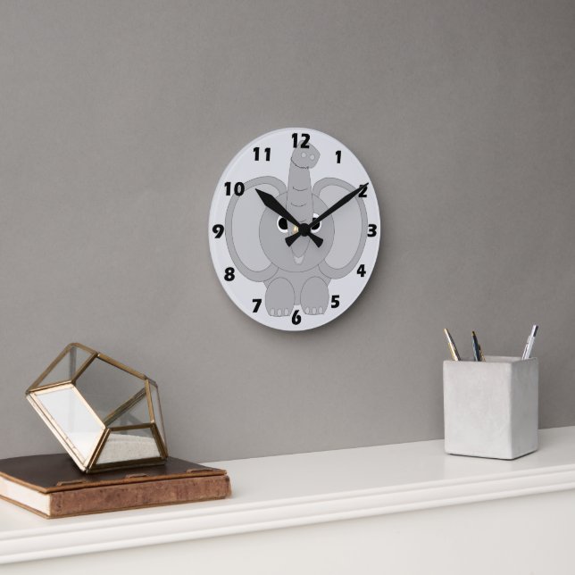 Horloge Ronde Conception d'éléphant (Bureau)