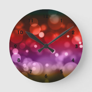 Horloge Ronde Conception des cercles de livres rouges, violets e