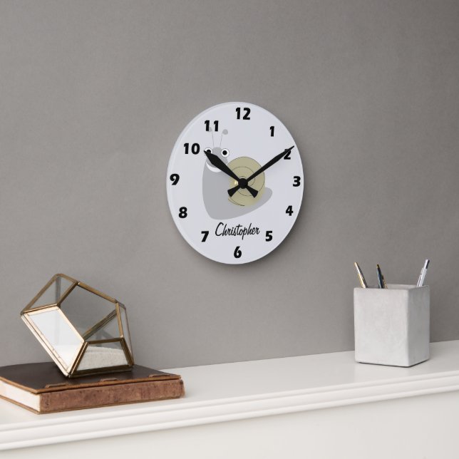 Horloge Ronde Conception d'escargot personnalisée (Bureau)