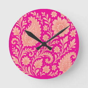 Horloge Ronde conception d'impression de paisley india