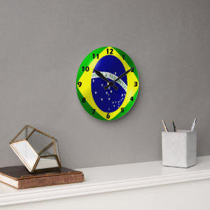 Horloge Ronde Conception du drapeau brésilien