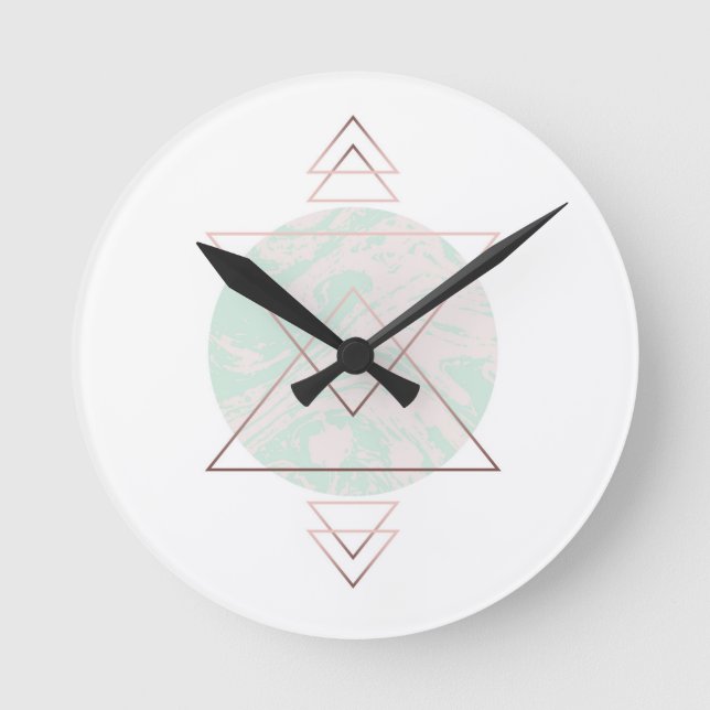 Horloge Ronde Conception géométrique d'art abstrait (Recto)