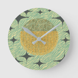 Horloge Ronde Conception géométrique de Starburst du milieu du s