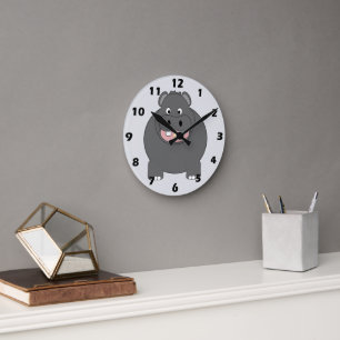 Horloge Ronde Conception Hippopotame