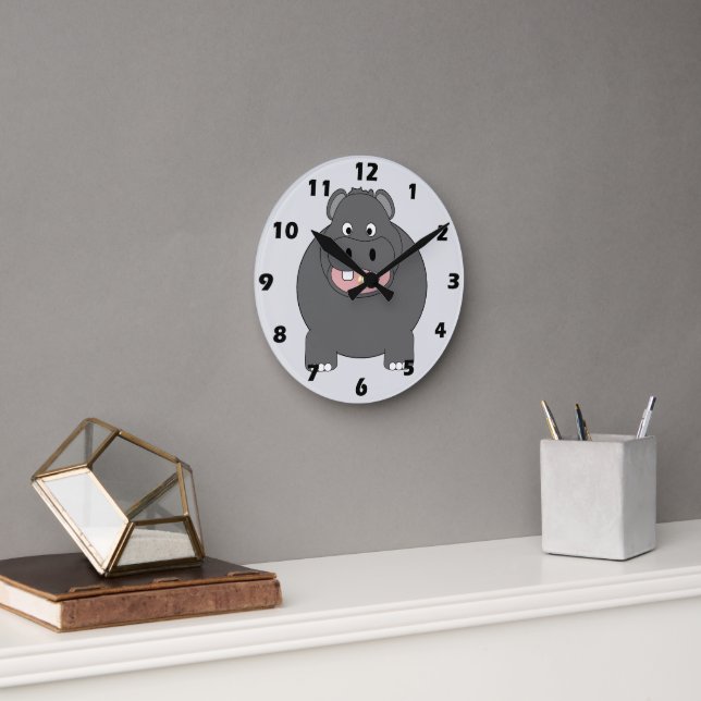 Horloge Ronde Conception Hippopotame (Bureau)