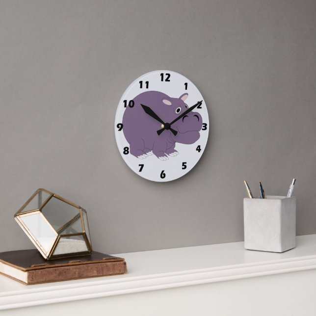 Horloge Ronde Conception Hippopotame (Bureau)