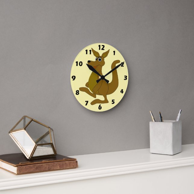 Horloge Ronde Conception Kangourou Brun (Bureau)