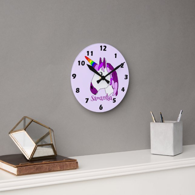 Horloge Ronde Conception Unicorn personnalisée (Bureau)