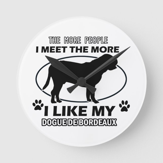 Horloge Ronde Conceptions drôles de dogue de bordeaux (Recto)