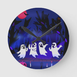 Horloge Ronde Concours de chant de fantôme dans le cimetière de 