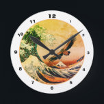 Horloge Ronde Condor & Great Wave off Kanagawa /Japanese Art<br><div class="desc">Vintage design with flying Himalayan Condor & Great Wave off Kanagawa. Antique Japon - fameuse japonaise art from ancient times - "Great Wave off Kanagawa" one of the most picturesque representation of Japan. From the history: "Katsushika Hokusai The Great Wave Off Kanagawa (1830) The Great Wave off Kanagawa, donc known...</div>