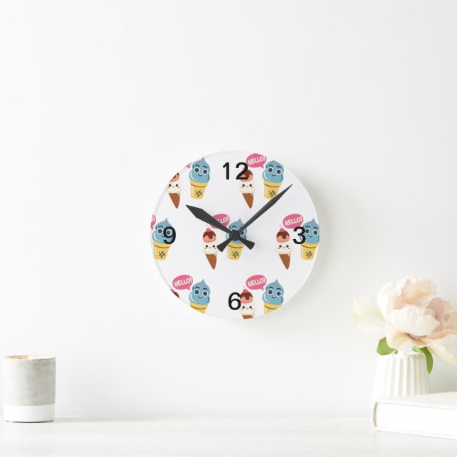 Horloge Ronde cône de crème glacée (Maison)