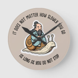 Horloge Ronde Confucius et l'escargot