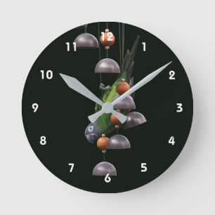 Horloge Ronde Conure Perruche Tête Grisâtre Mignon