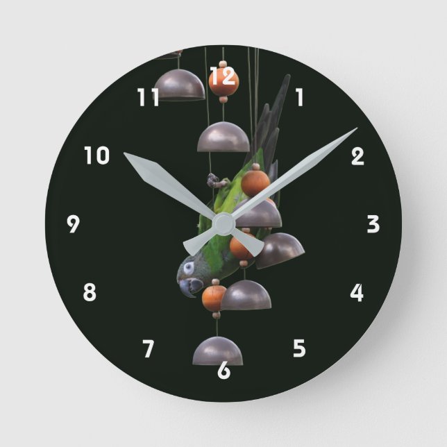 Horloge Ronde Conure Perruche Tête Grisâtre Mignon (Recto)