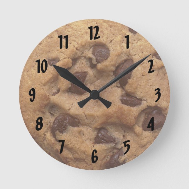 Horloge Ronde Cookie à puces de chocolat Cookie mural numéroté (Recto)
