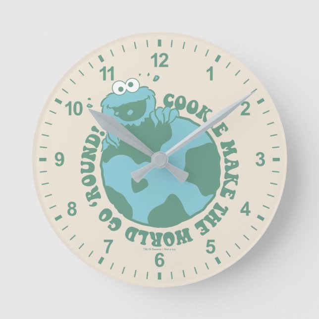 Horloge Ronde Cookie Monster | Cookies Make the World Go Round (Recto)