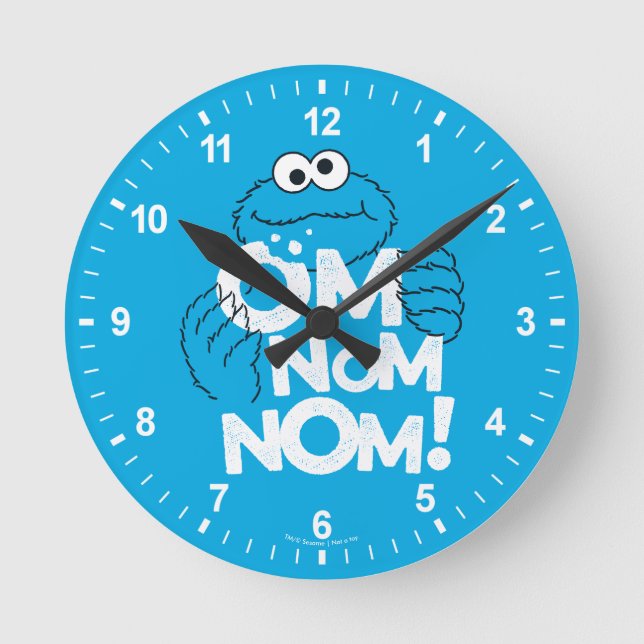 Horloge Ronde Cookie Monster | Om Nom Nom ! (Recto)