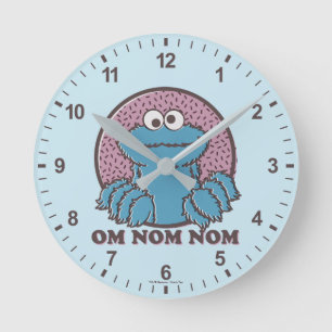 Horloge Ronde Cookie Monster Om Nom Nom Nom