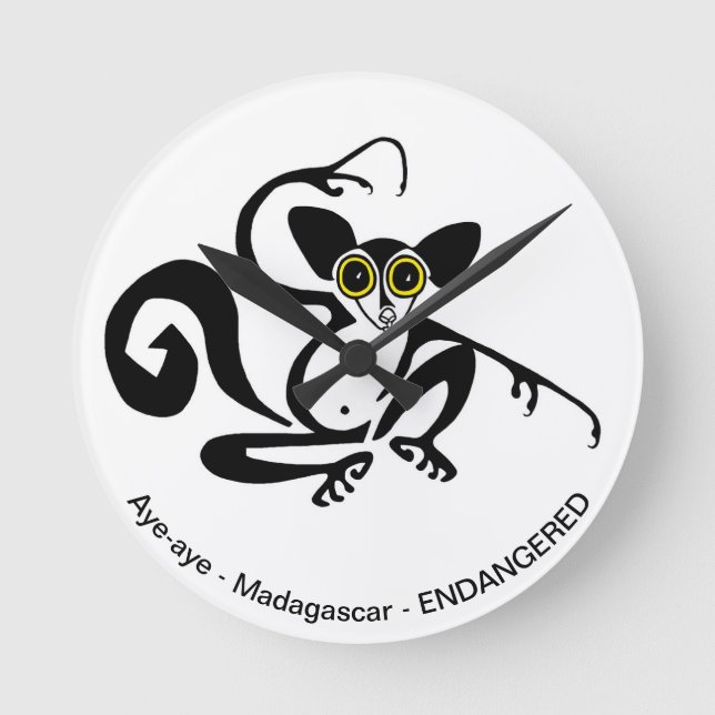 Horloge Ronde Cool AYE-AYE - Faune - Primate - lemur (Recto)