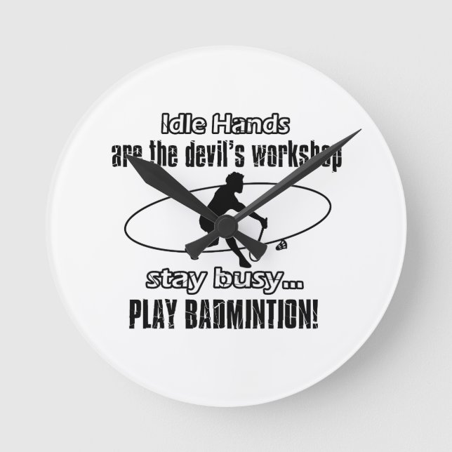 Horloge Ronde Cool badminton designs (Recto)