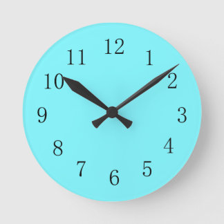 Horloge Ronde Cool Lumineux Couleur Électrique Bleu Couleur Cuis