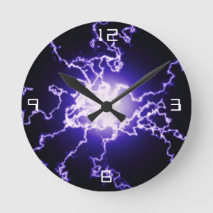 Horloge Ronde Cool Magic Lightning ball