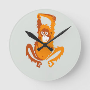 Horloge Ronde Cool ORANGUTAN - Animal en voie de disparition -