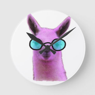 Horloge Ronde Cool Pink Llama !