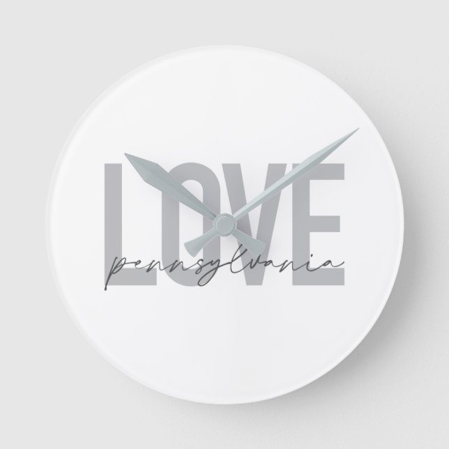Horloge Ronde Cool, simple, design moderne Love Pennsylvania (Recto)