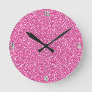 Horloge Ronde Cool tendance néon dynamique chaud rose faux parti