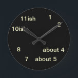 Horloge Ronde Cool Uber Geek Hipster Black One-ish Clock 2<br><div class="desc">Cool Uber Geek Hipster Black One-ish Clock 2 - designed by CricketDiane Art and Design 2013</div>
