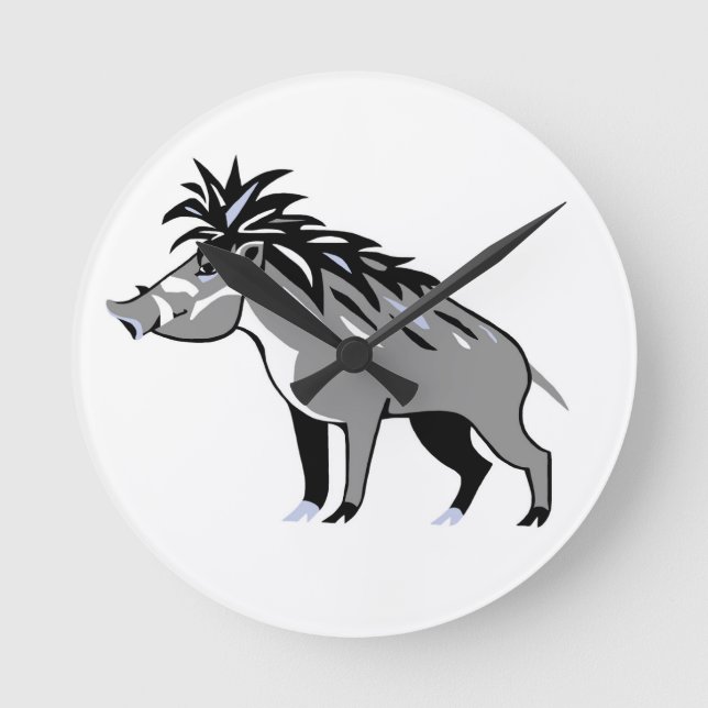 Horloge Ronde Cool Warty PIG - Amoureux des animaux - Warthog -  (Recto)