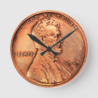Horloge Ronde Copper Abraham Lincoln penny