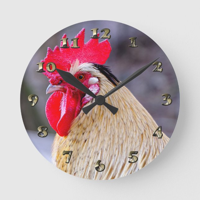 Horloge Ronde Coq avec Cockscomb (Recto)