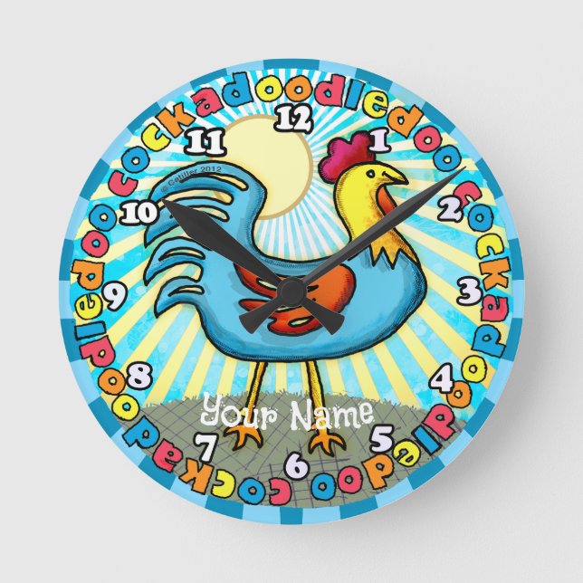Horloge Ronde coq de basse-cour (Recto)