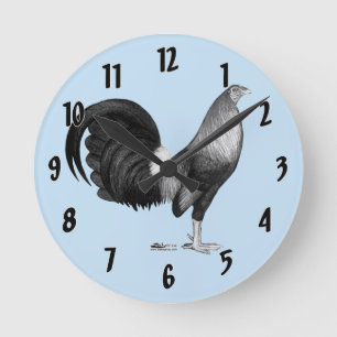 Horloge Ronde Coq de combat Red Hatch