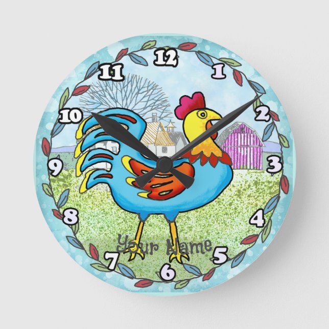 Horloge Ronde Coq de ferme (Recto)