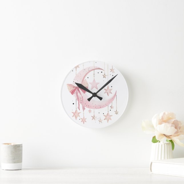 Horloge Ronde Coquette Rose (Maison)