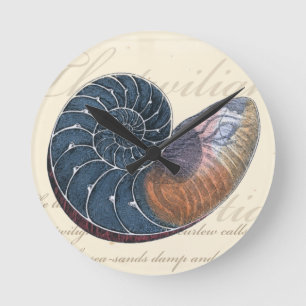 Horloge Ronde Coquillage romantique