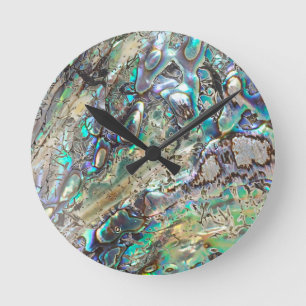 Horloge Ronde Coquille de paua de reine