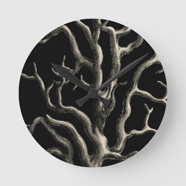 Horloge Ronde Corail noir et bronzage (Recto)