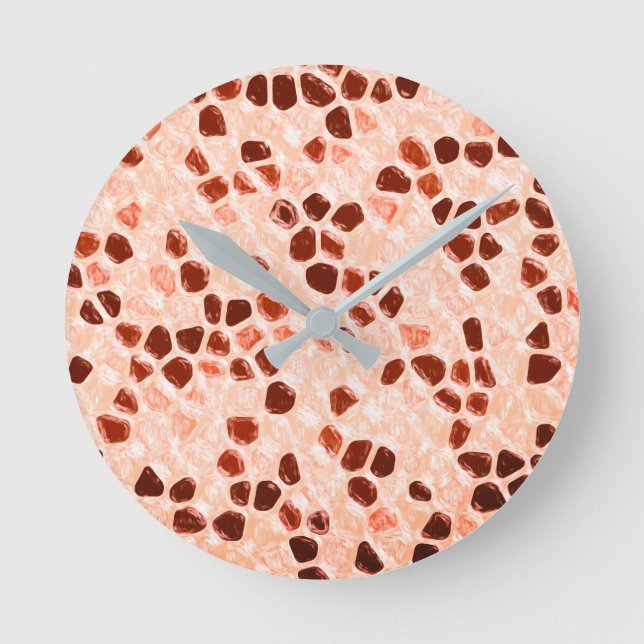 Horloge Ronde Corail rose beige Brown Orange (Recto)