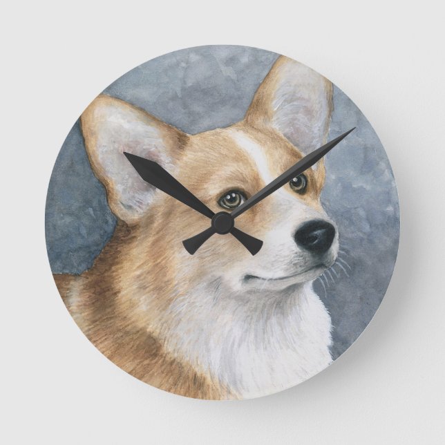 Horloge Ronde Corgi du chien 89 (Recto)