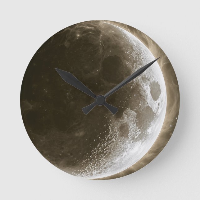 Horloge Ronde Corps céleste l -- Art mural de la Lune (Recto)