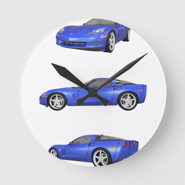 Horloge Ronde Corvette bleue : (Recto)