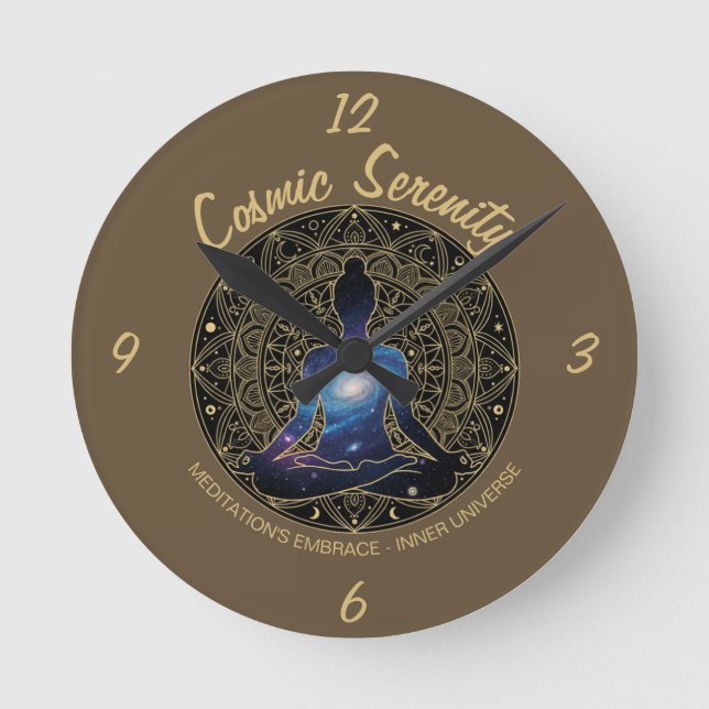 Horloge Ronde Cosmic Serenity Meditation | Galaxy Mandala  (Recto)