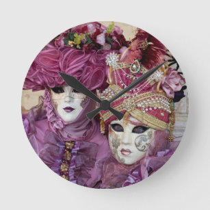 Horloge Ronde Costume de carnaval pourpre, Venise