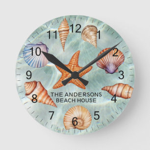 Horloge Ronde Costumes côtiers modernes Trésor Océan Personnalis