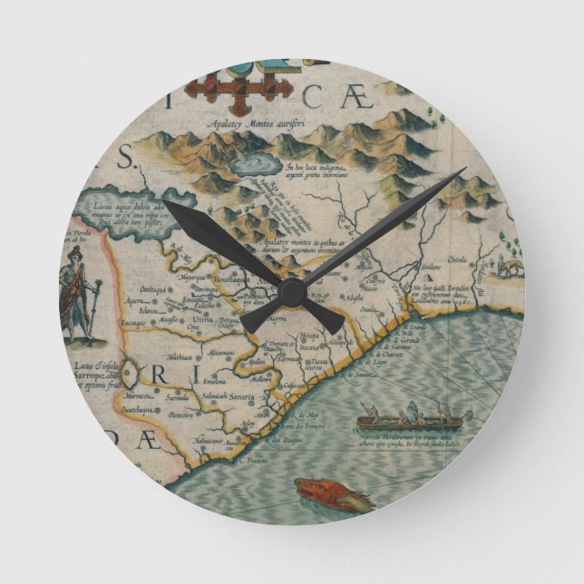 Horloge Ronde Côte de la Caroline du Nord, détail de la carte (Recto)